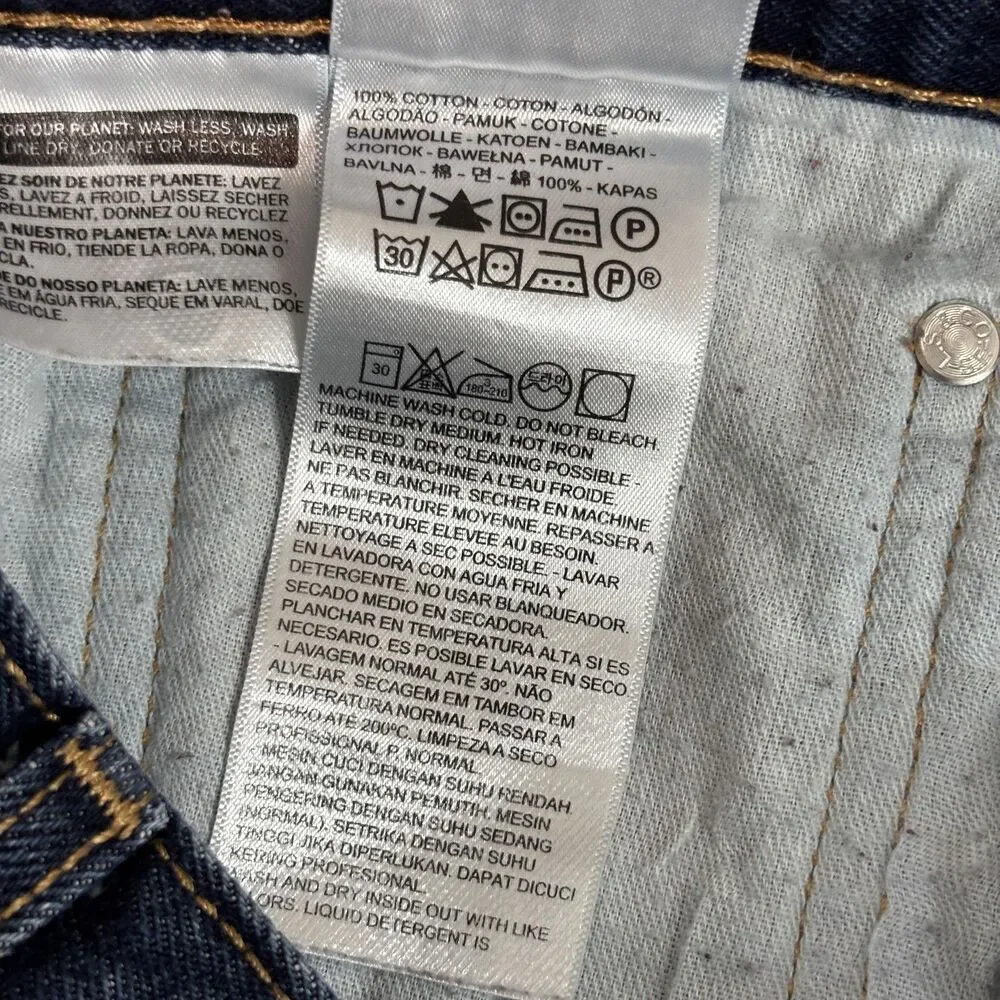 Levis 505 Jeans Men's 36x32 Blue Dark Wash Regular Fit Straight Leg Denim Cotton